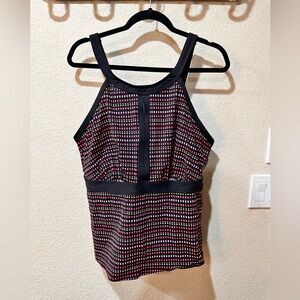 Land’s End Black, pink, and white tankini size 18W DDD